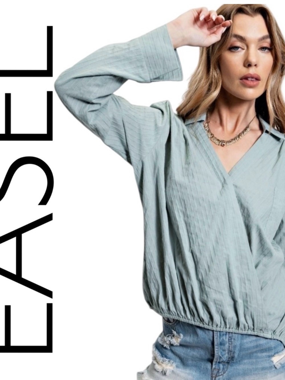 Easel NWT Top Sage